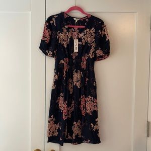 Rebecca Taylor short sleeve silk dress
